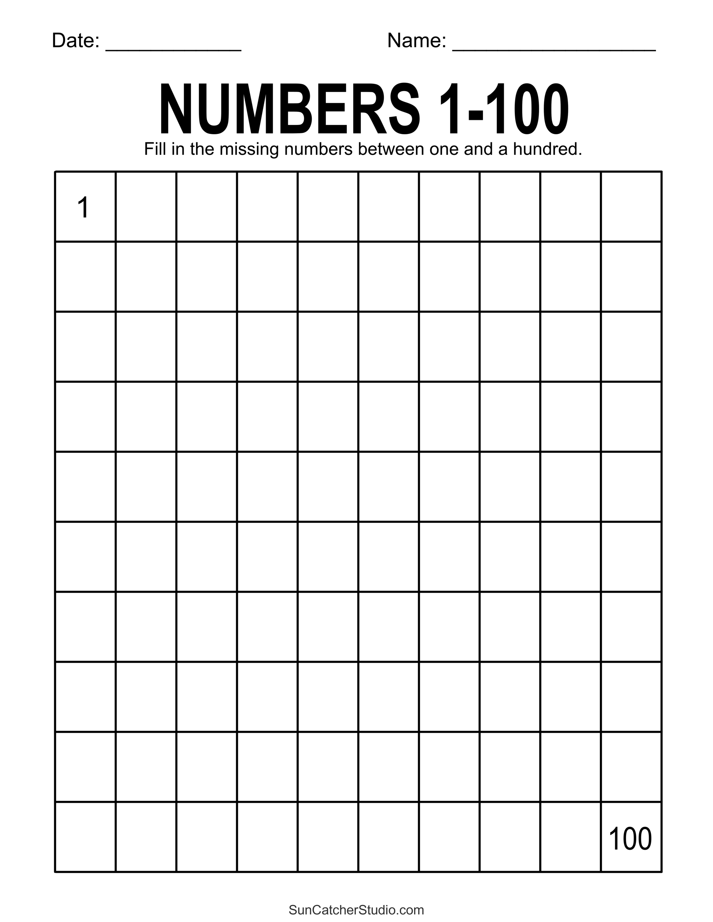 Save Count To 100 Worksheet 22