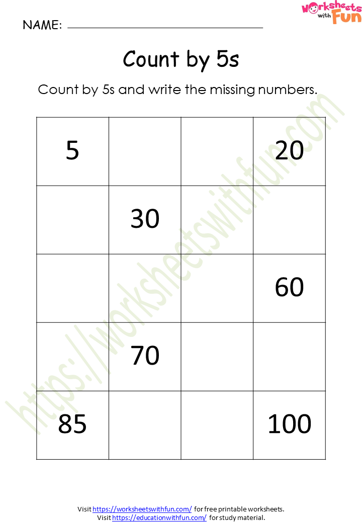 Save Count To 100 Worksheet 84