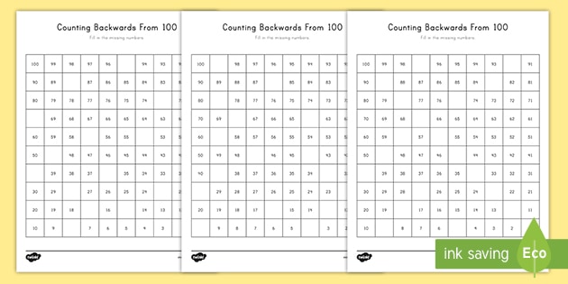 Save Count To 100 Worksheet 90