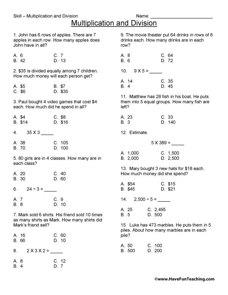 Save Math Worksheet For 3Rd Grade 17