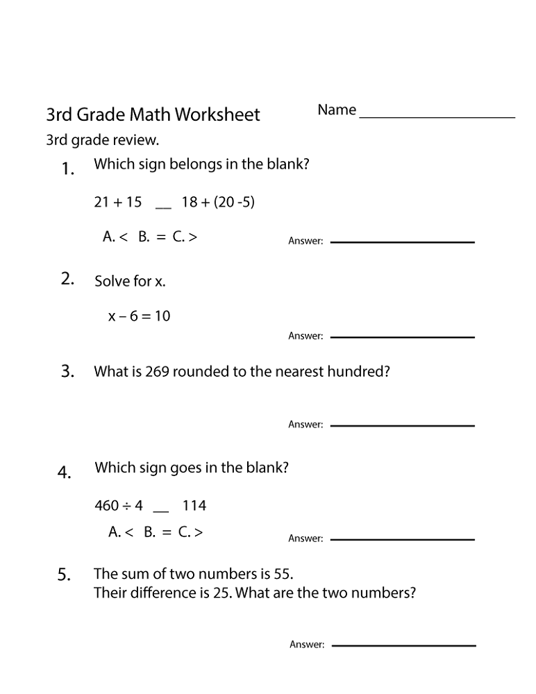 Save Math Worksheet For 3Rd Grade 52