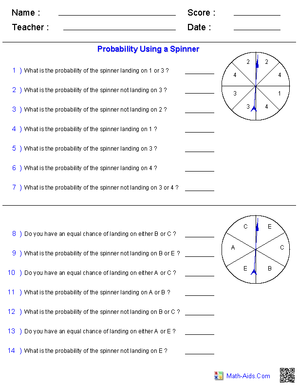 Simple Probability Worksheet Pdf 1