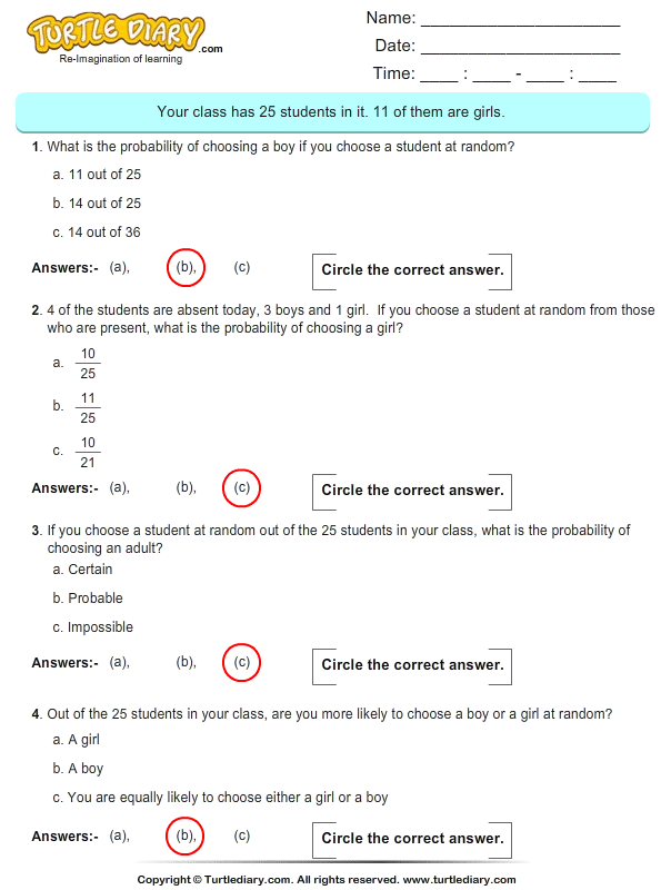 Simple Probability Worksheet Pdf 10