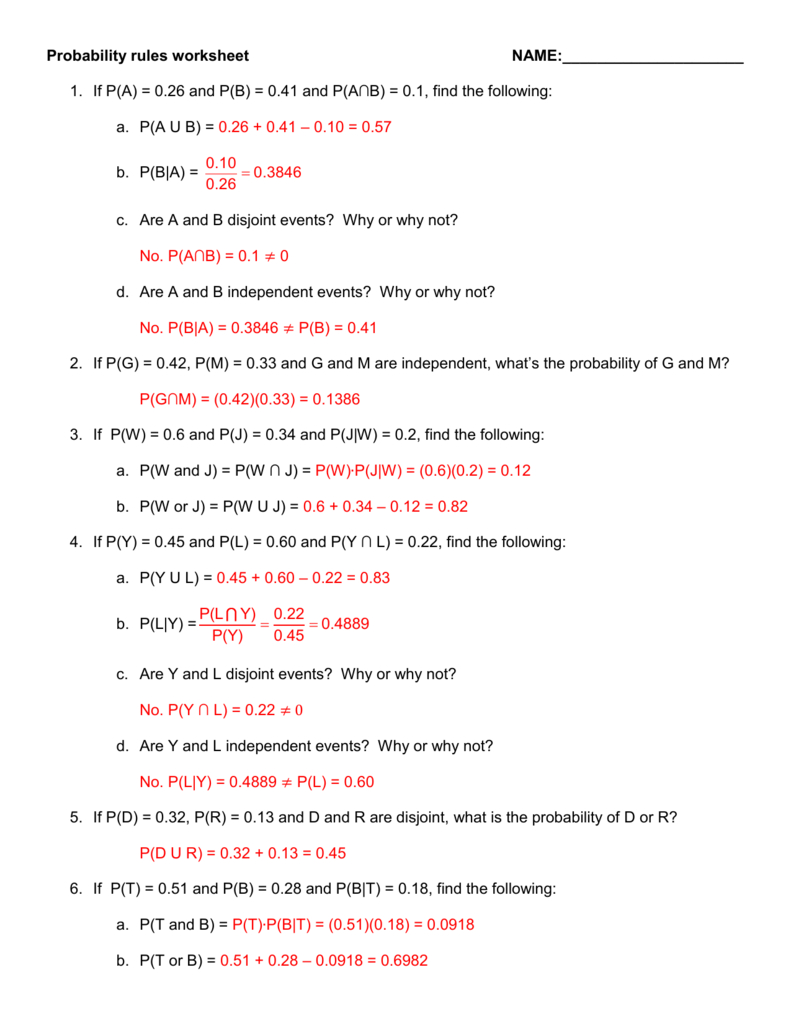 Simple Probability Worksheet Pdf 2