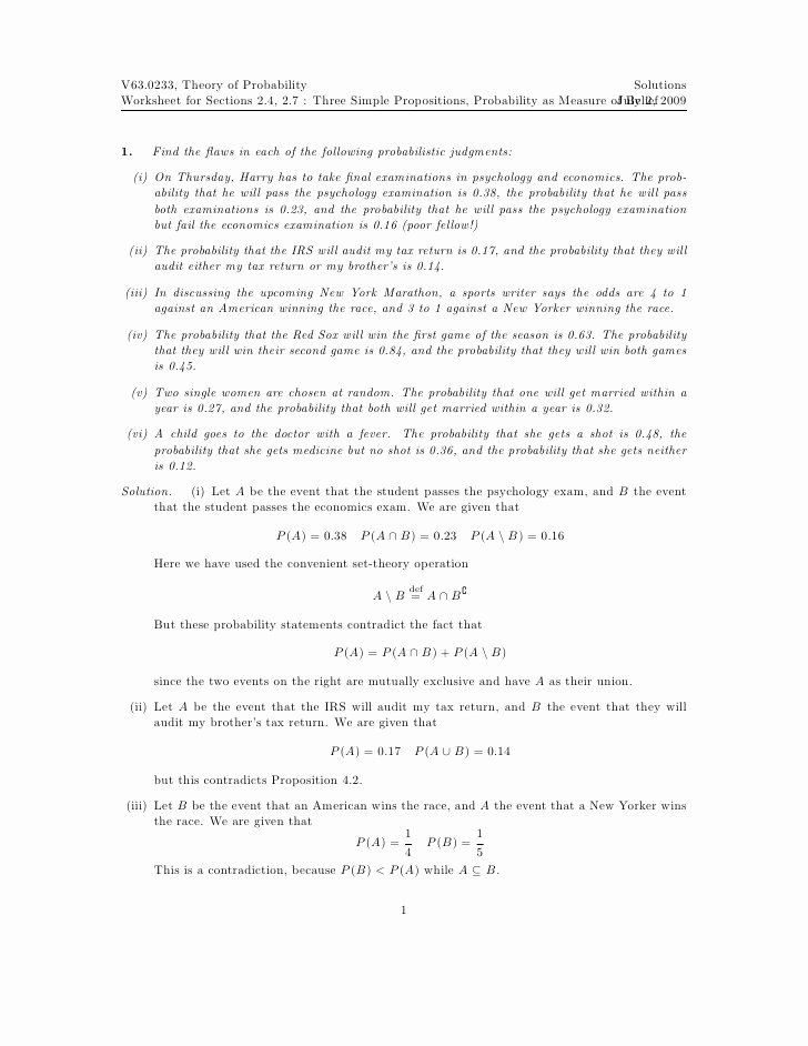 Simple Probability Worksheet Pdf 21