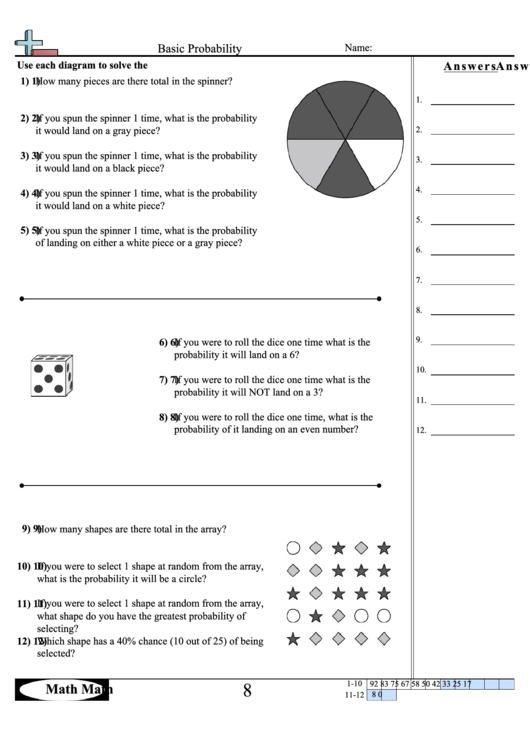 Simple Probability Worksheet Pdf 25