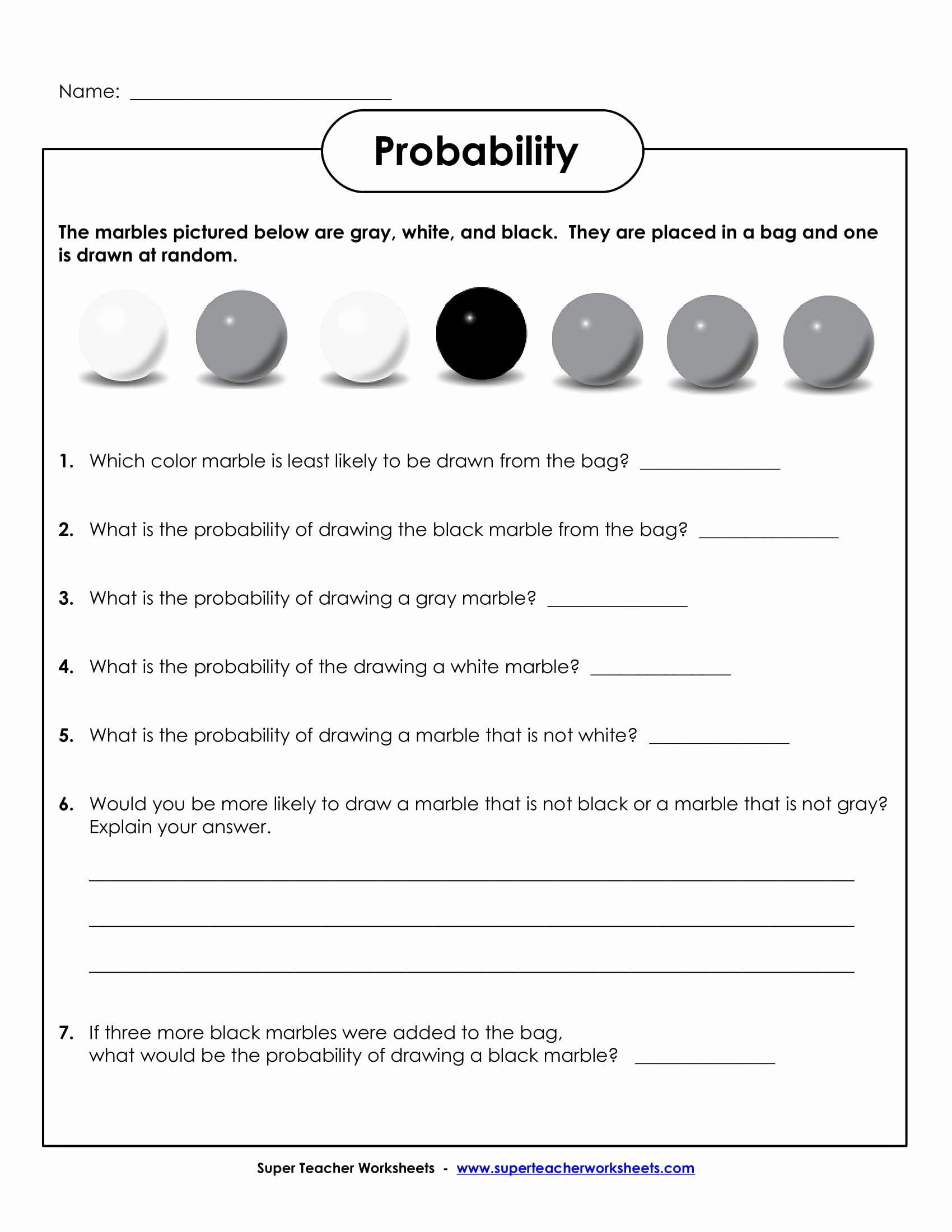 Simple Probability Worksheet Pdf 36