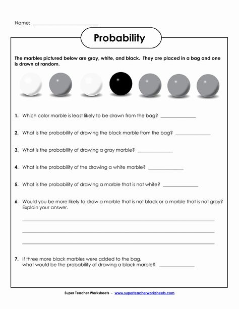 Simple Probability Worksheet Pdf 39