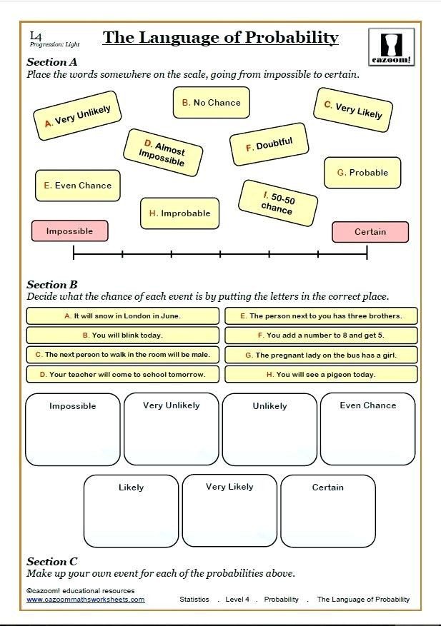 Simple Probability Worksheet Pdf 5