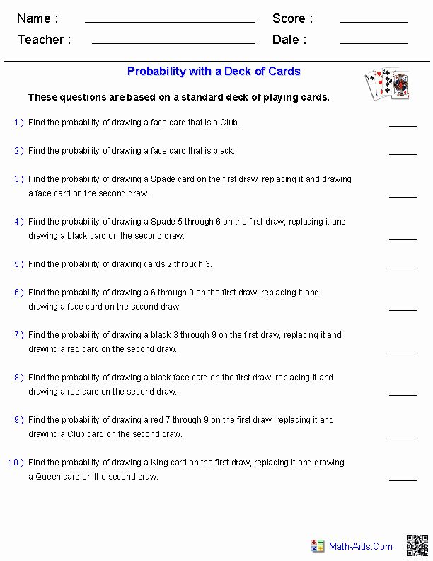 Simple Probability Worksheet Pdf 7