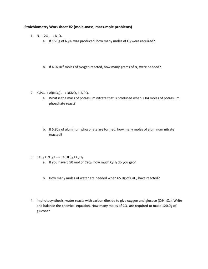 Stoichiometry Worksheet 2 Answers 18