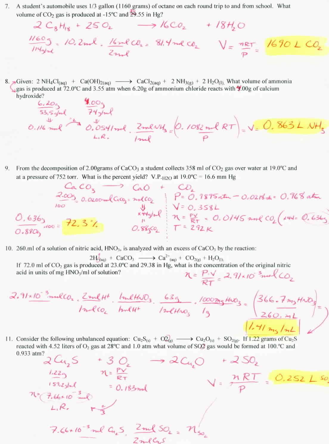 Stoichiometry Worksheet 2 Answers 36