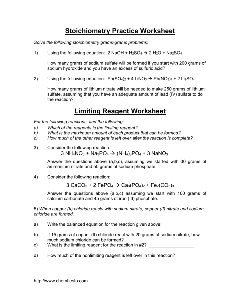 Stoichiometry Worksheet 2 Answers 42