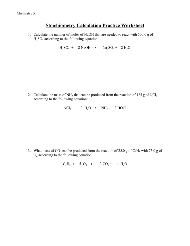 Stoichiometry Worksheet 2 Answers 46