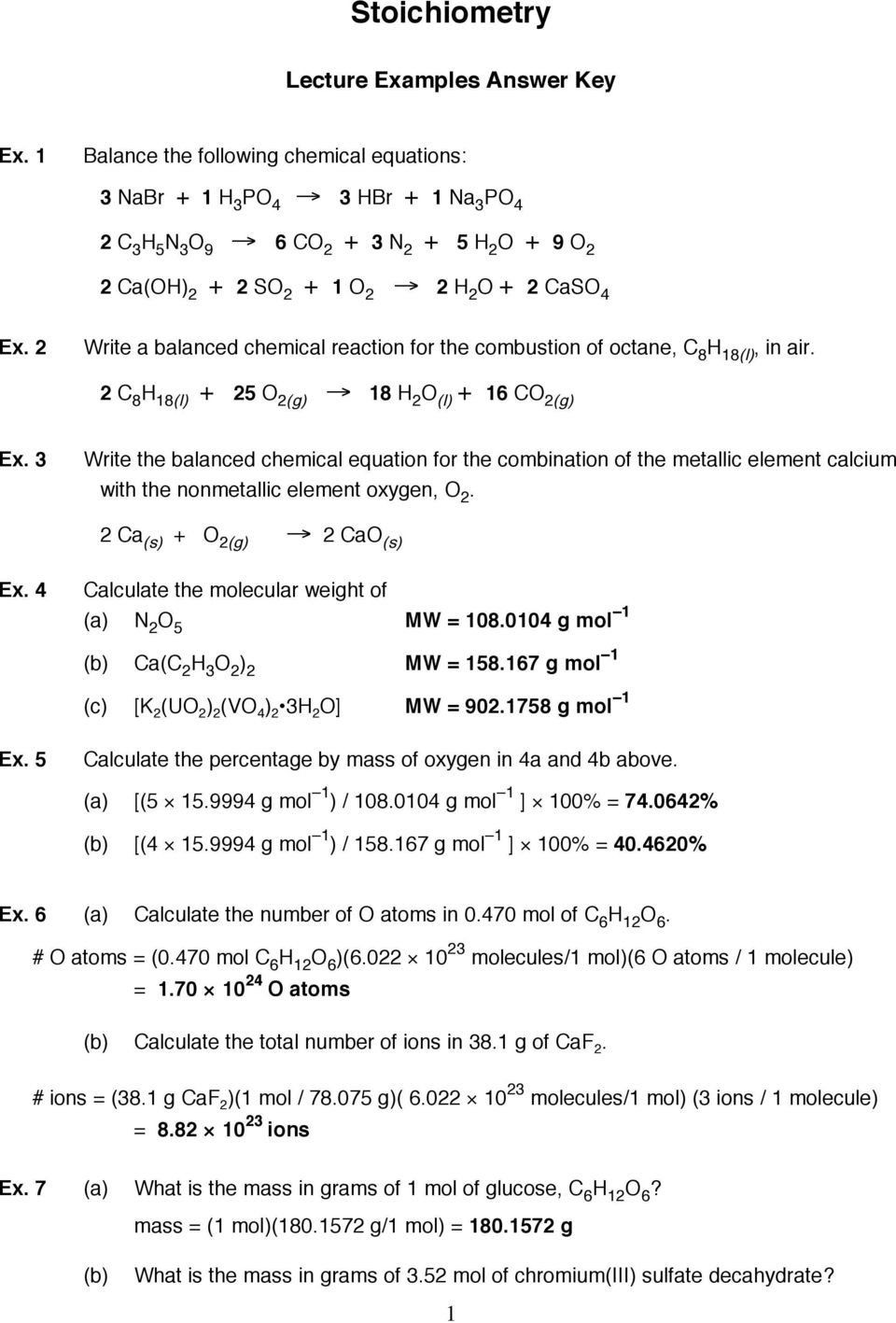 Stoichiometry Worksheet 2 Answers 49