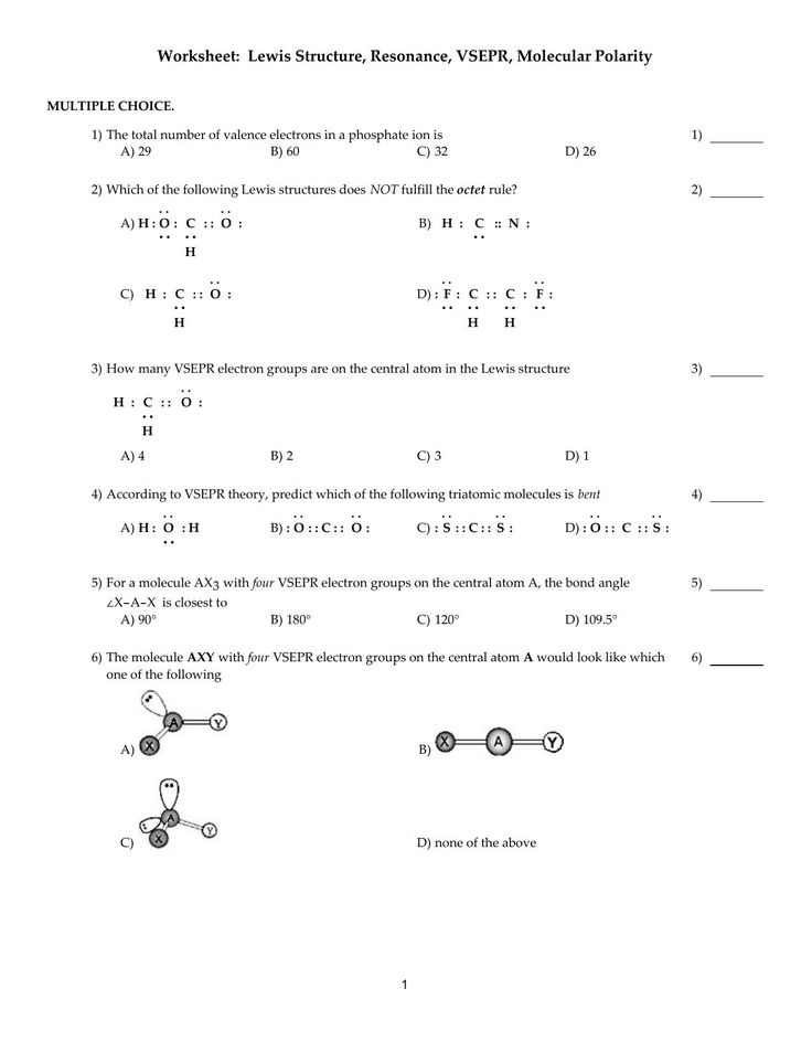 Vsepr Worksheet With Answers 28