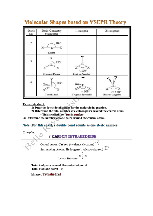 Vsepr Worksheet With Answers 3