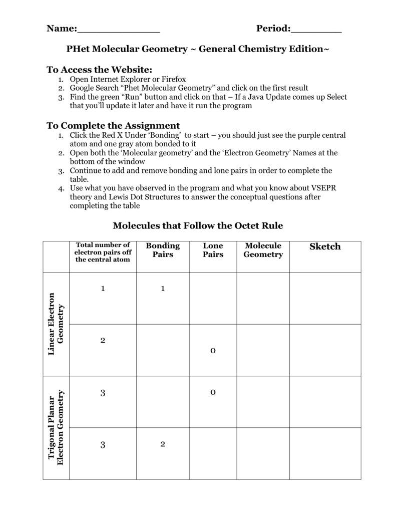 Vsepr Worksheet With Answers 49