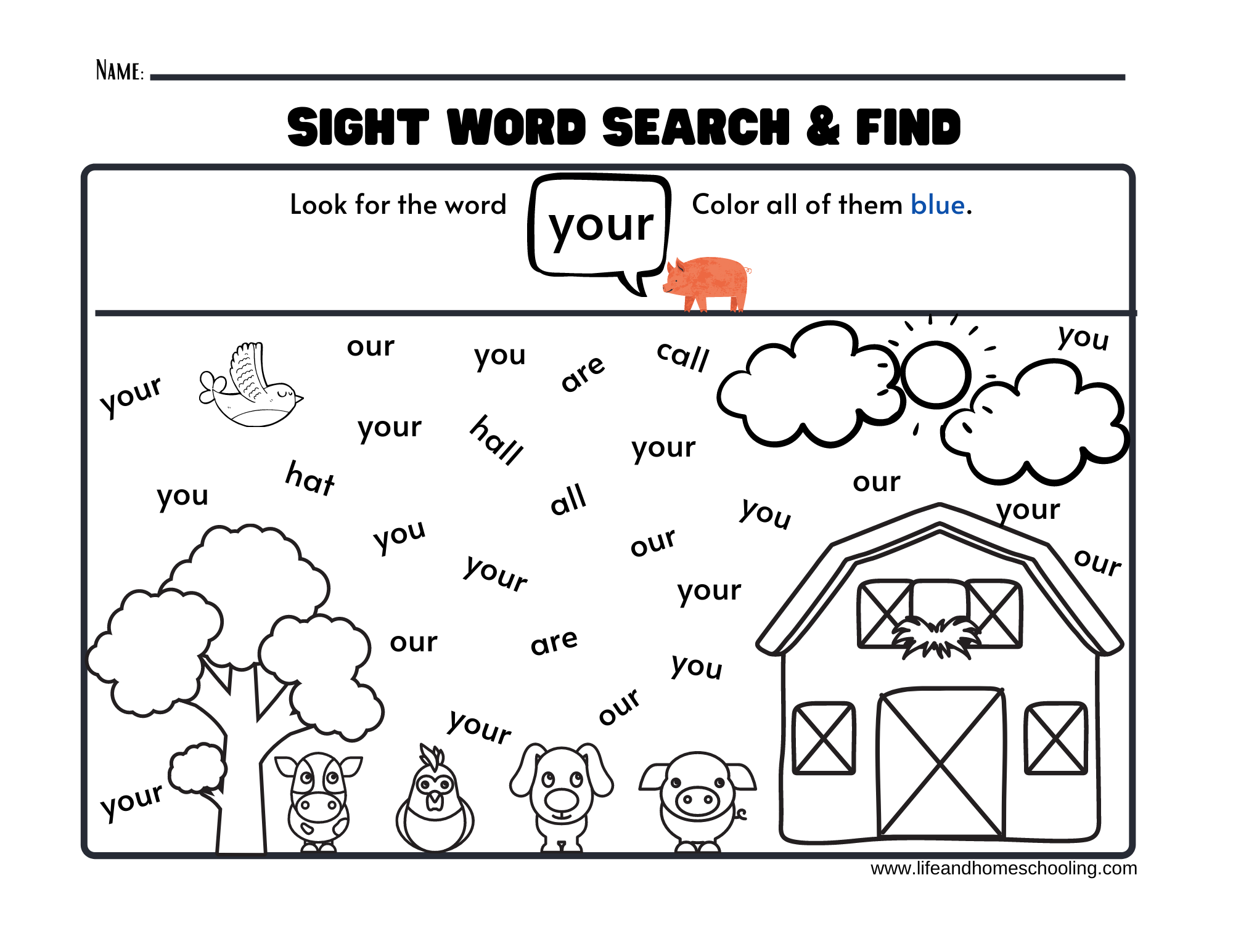 31 As Sight Word Worksheets 1