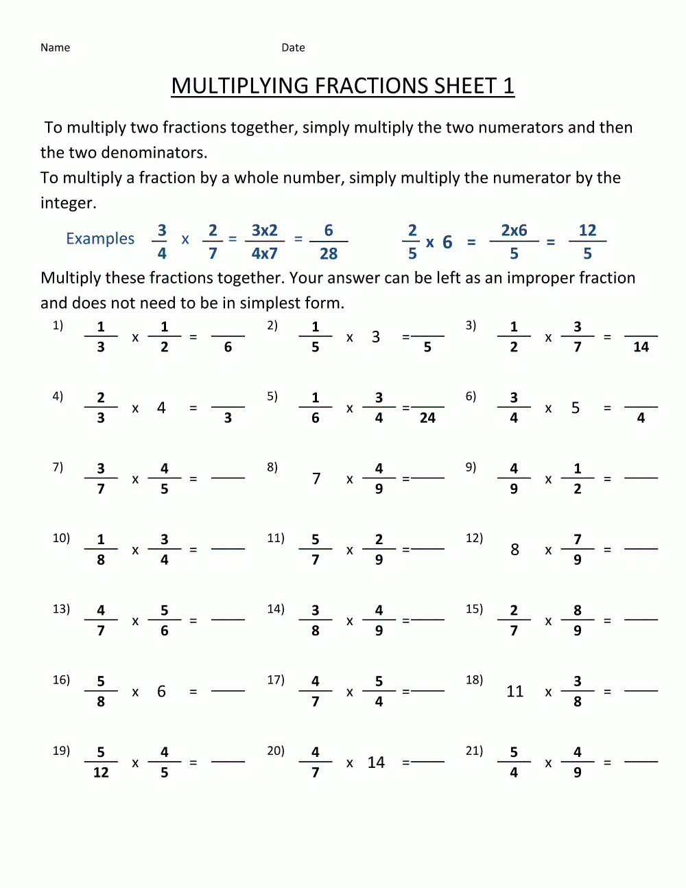 32 Fraction Worksheets 6Th Grade 5