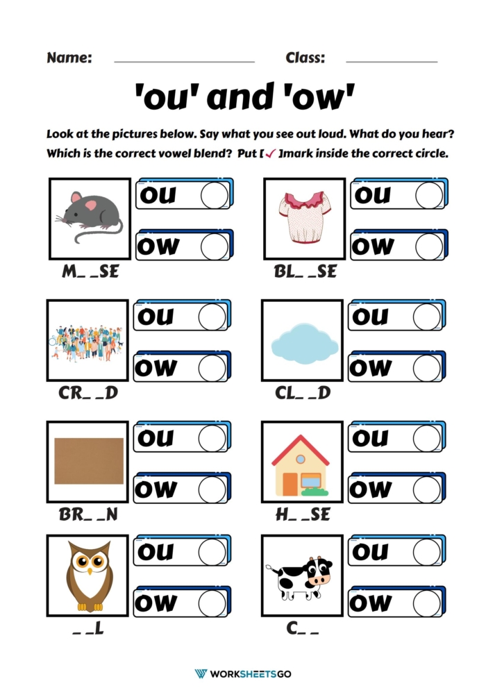 32 Ou And Ow Worksheets 3