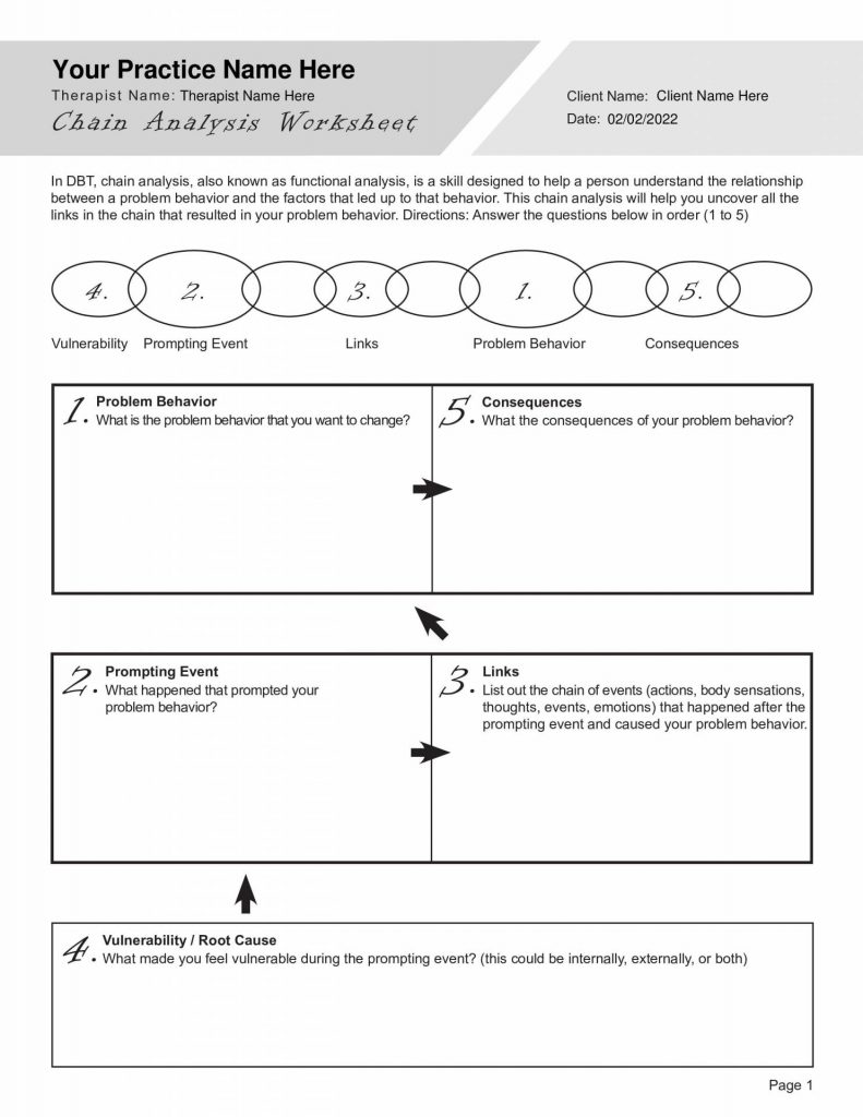 36 Behavioral Chain Analysis Worksheet 33