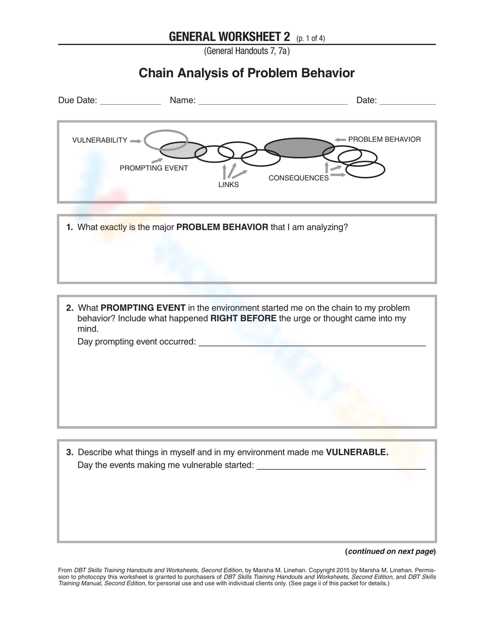 36 Behavioral Chain Analysis Worksheet 8