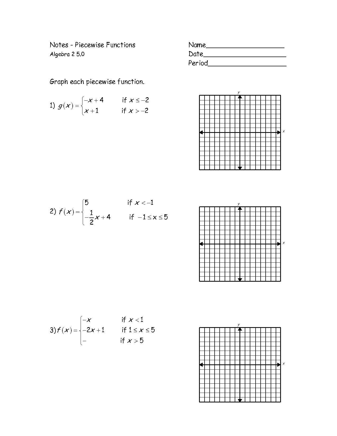 50 Piecewise Functions Worksheets Pdf 18