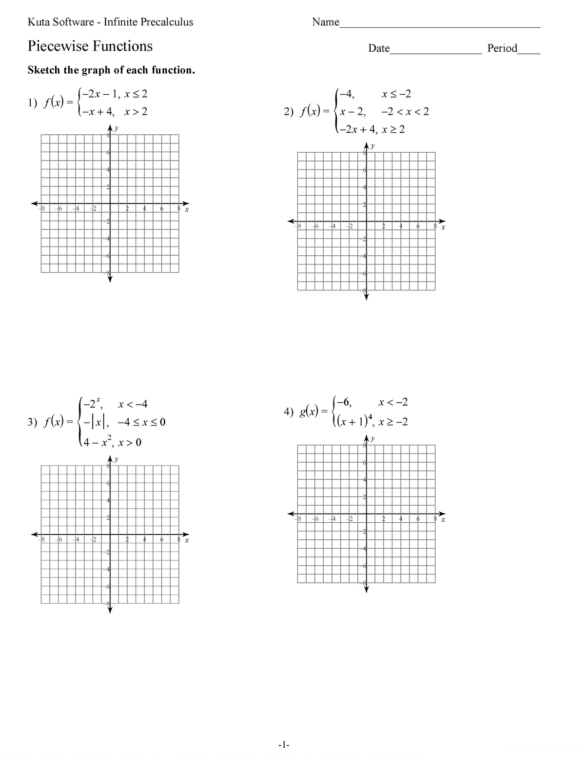 50 Piecewise Functions Worksheets Pdf 26