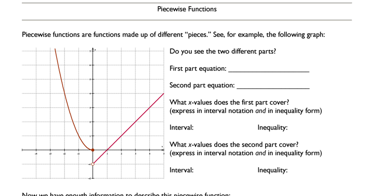 50 Piecewise Functions Worksheets Pdf 29