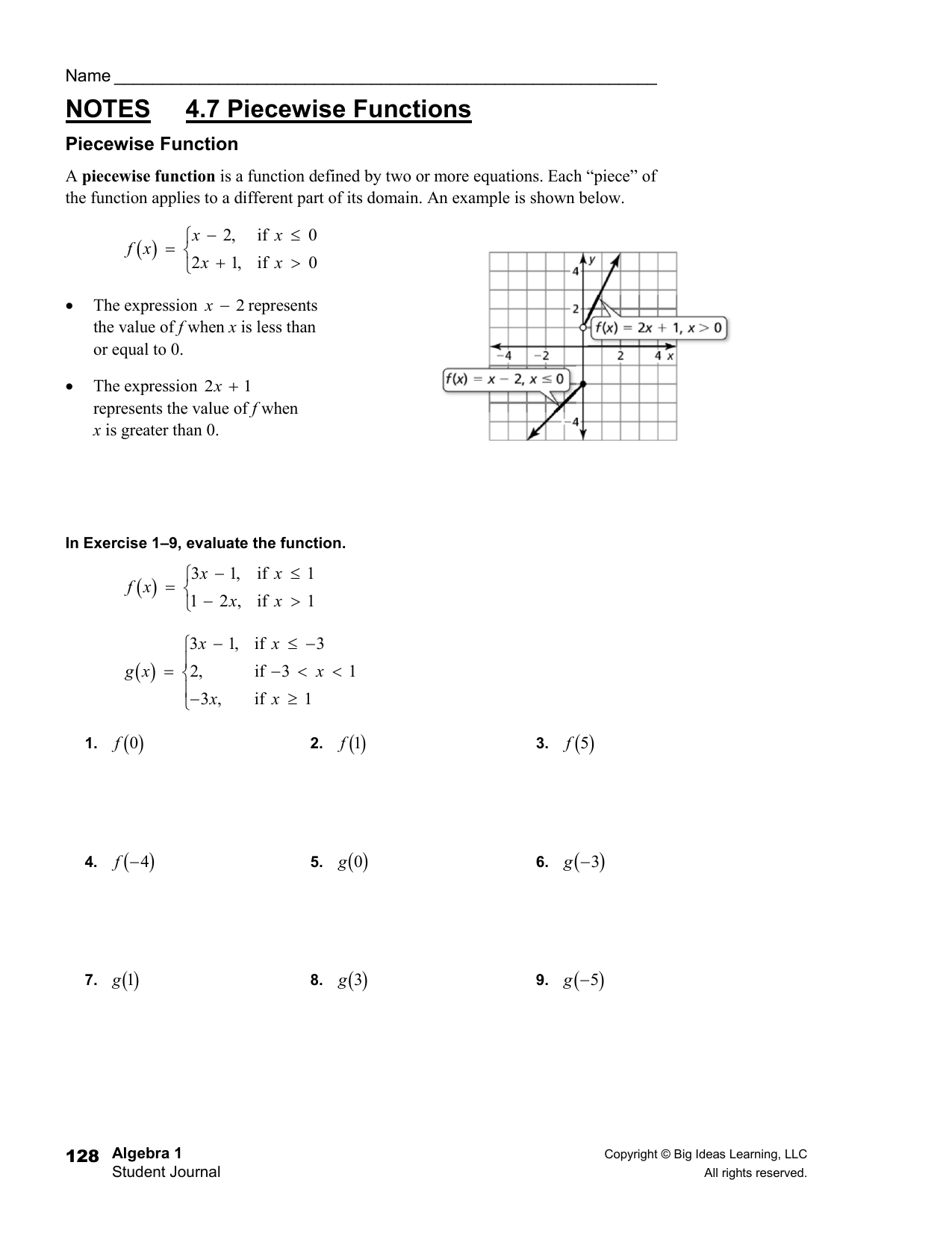 50 Piecewise Functions Worksheets Pdf 32