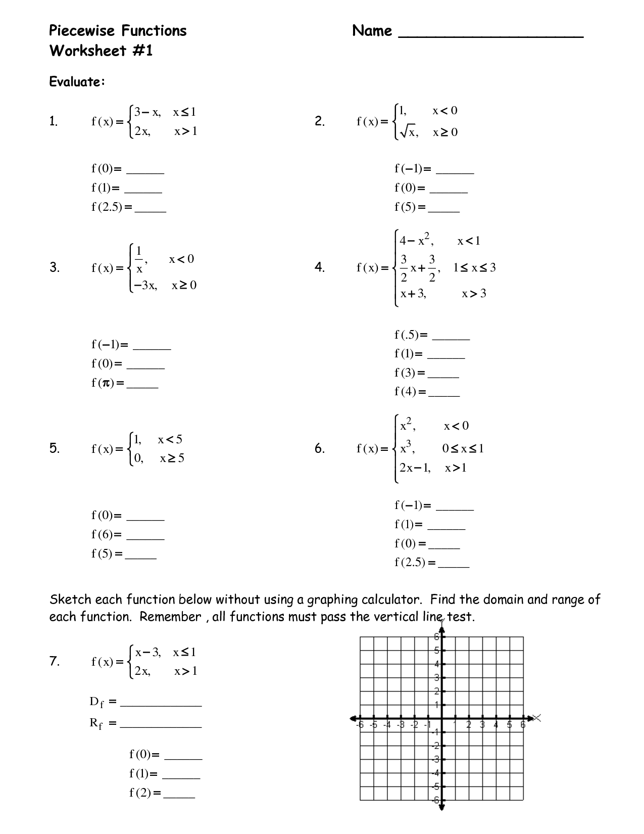 50 Piecewise Functions Worksheets Pdf 37