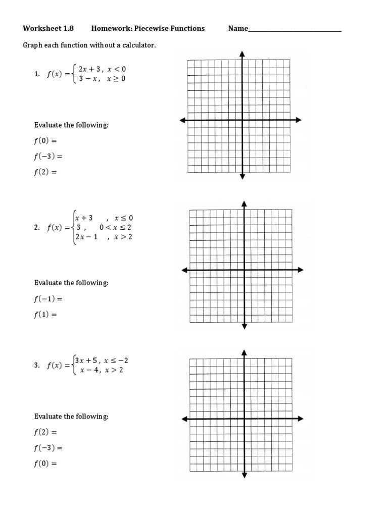 50 Piecewise Functions Worksheets Pdf 41