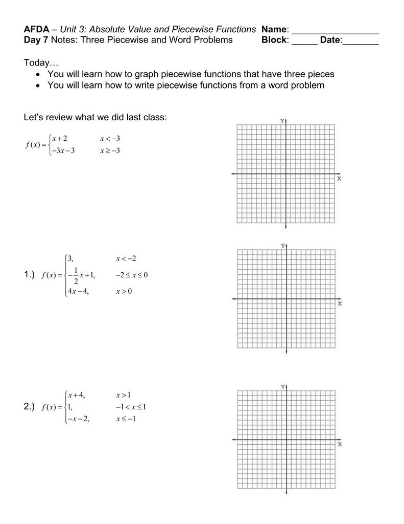 50 Piecewise Functions Worksheets Pdf 44