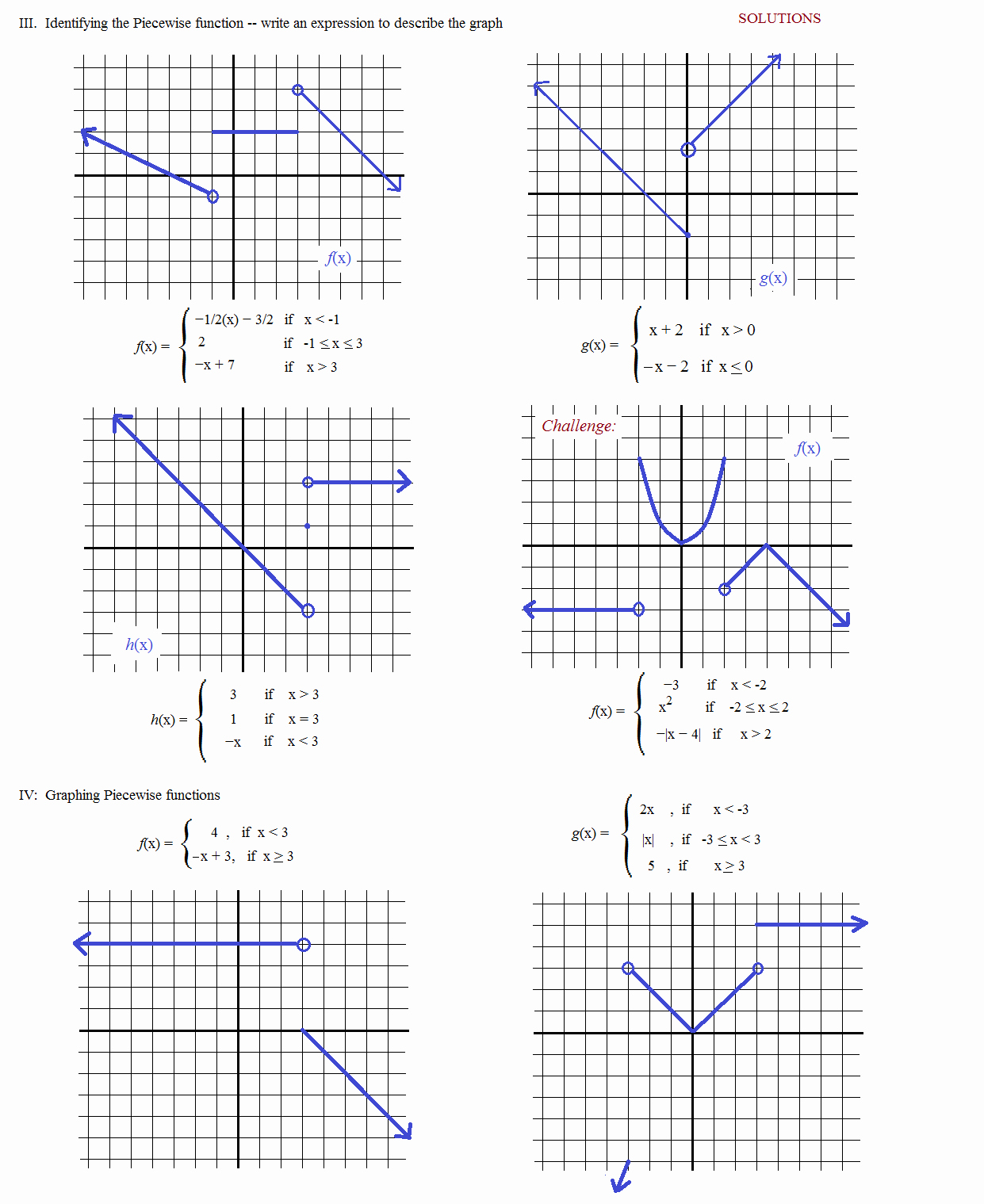 50 Piecewise Functions Worksheets Pdf 7