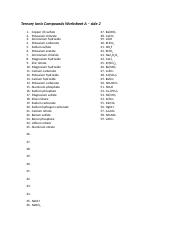 50 Ternary Ionic Compounds Worksheets 16