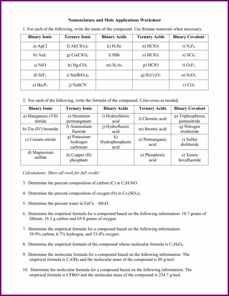 50 Ternary Ionic Compounds Worksheets 23