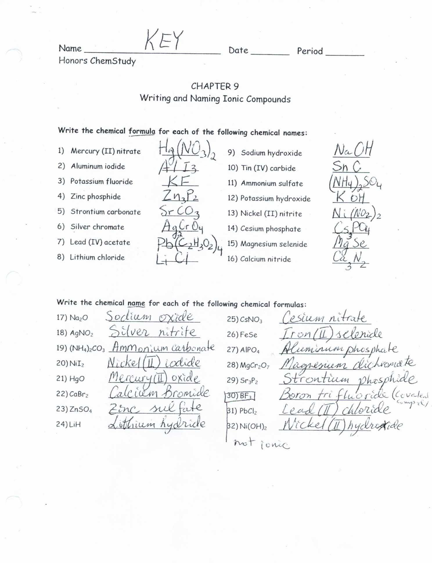 50 Ternary Ionic Compounds Worksheets 31