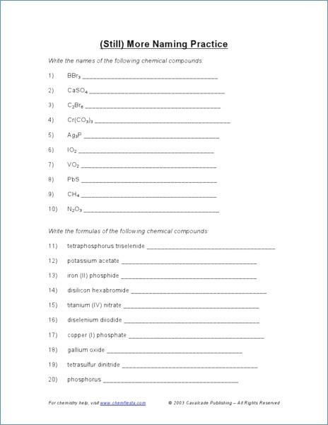 50 Ternary Ionic Compounds Worksheets 44