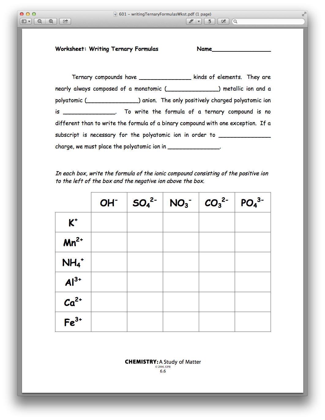 50 Ternary Ionic Compounds Worksheets 53