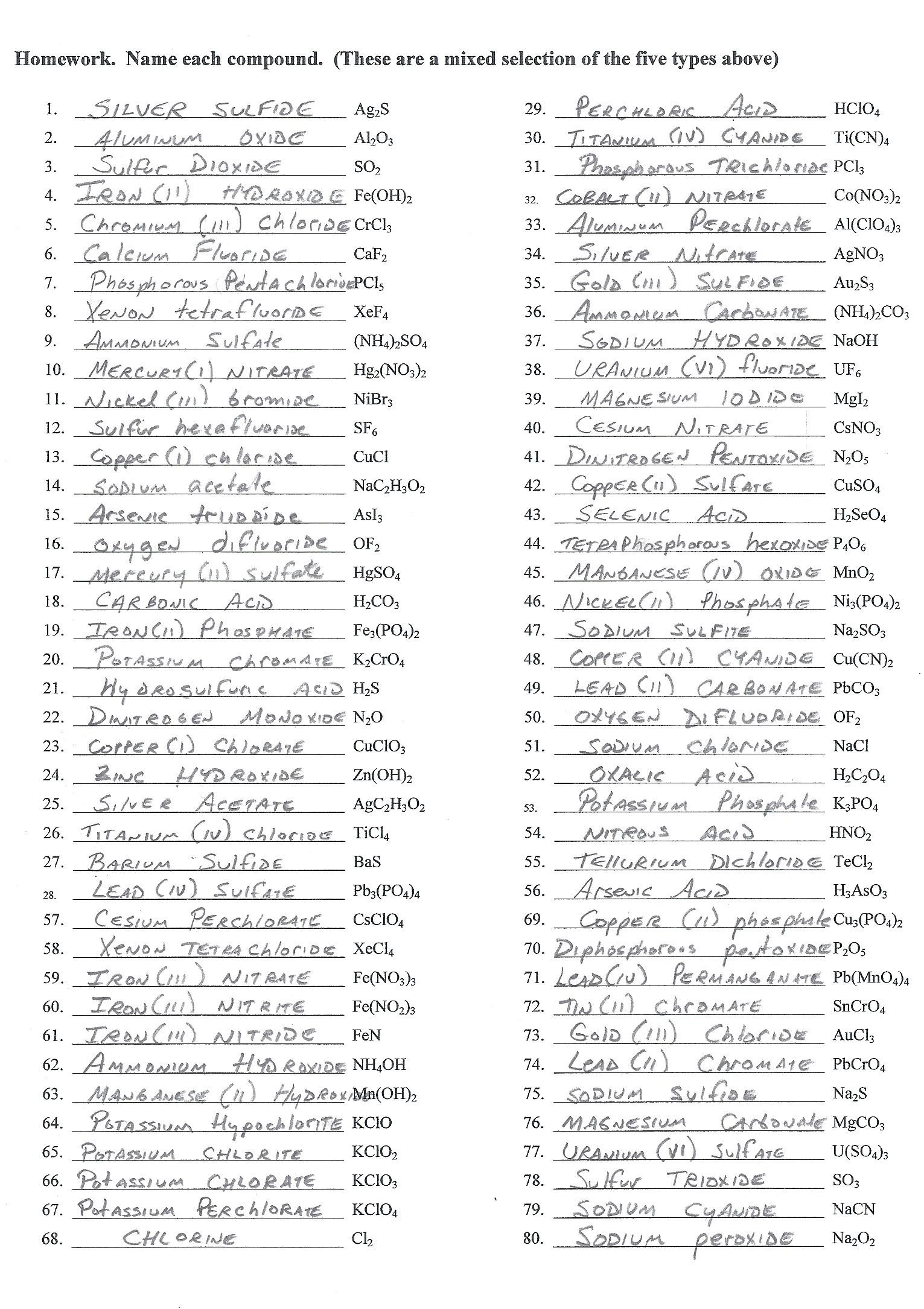 50 Ternary Ionic Compounds Worksheets 54