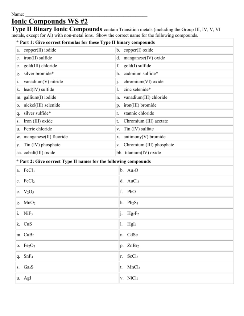 50 Ternary Ionic Compounds Worksheets 55