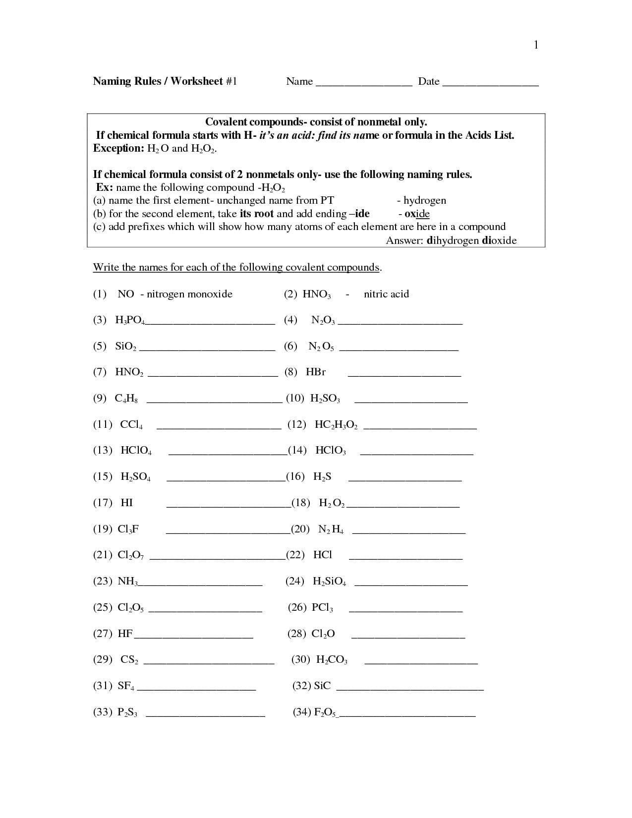 50 Ternary Ionic Compounds Worksheets 6