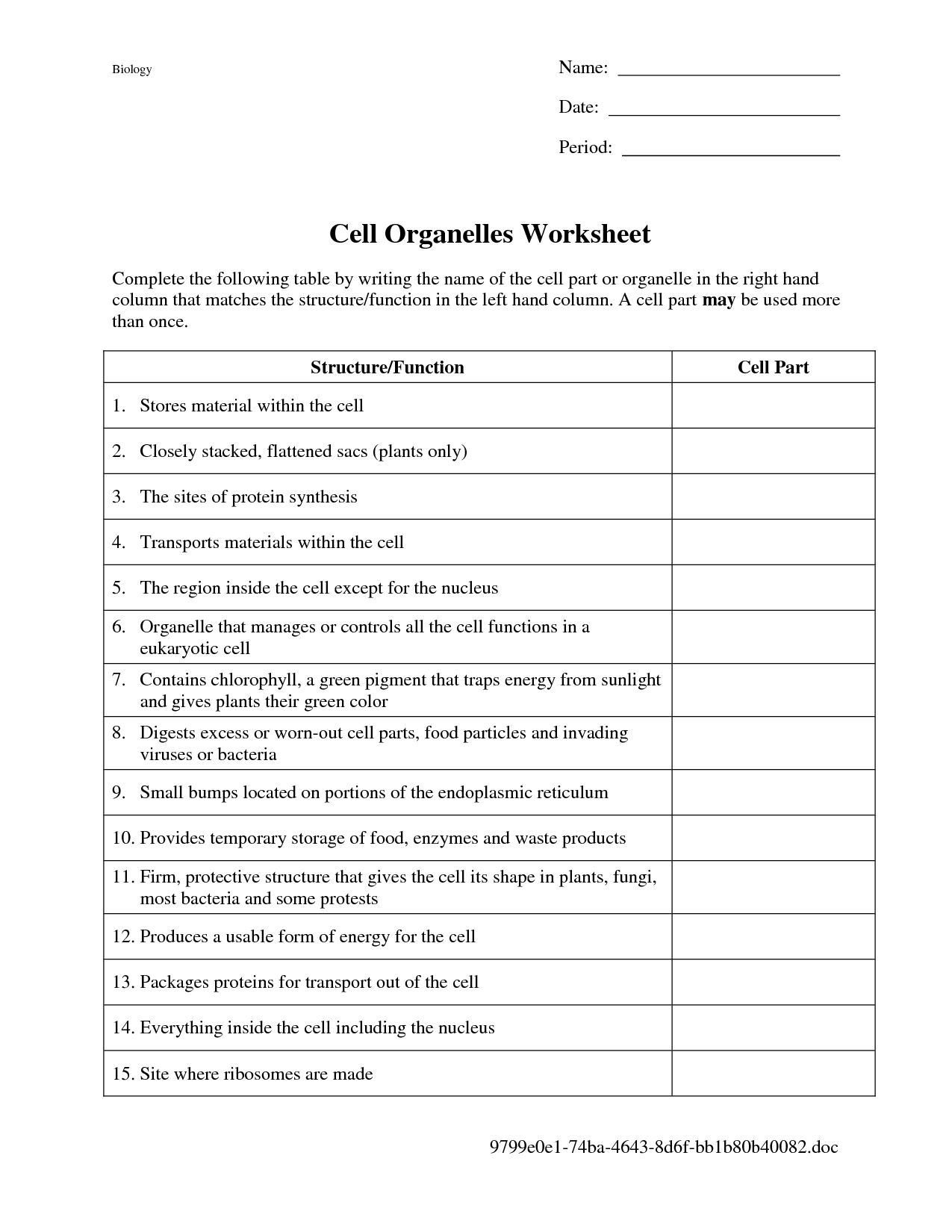 50 The Cell Theory Worksheet 18