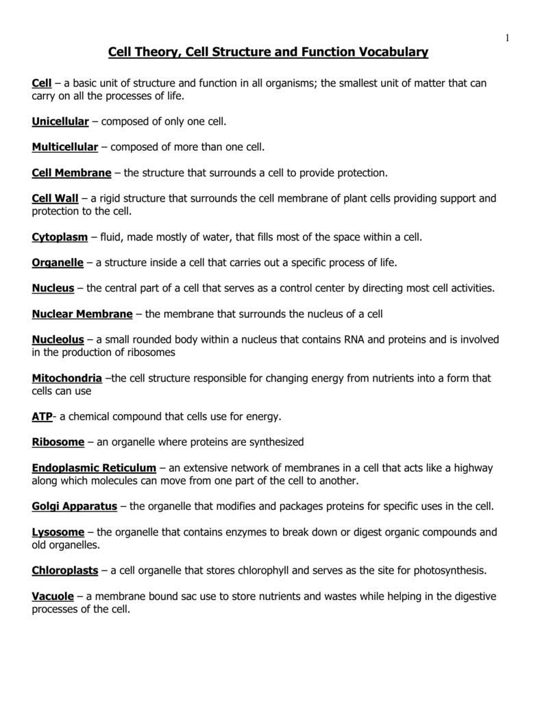 50 The Cell Theory Worksheet 28