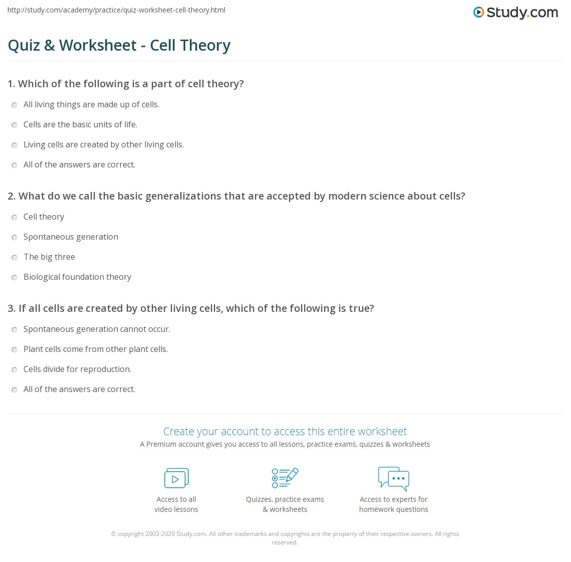 50 The Cell Theory Worksheet 52