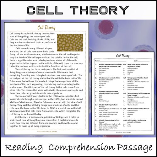 50 The Cell Theory Worksheet 7