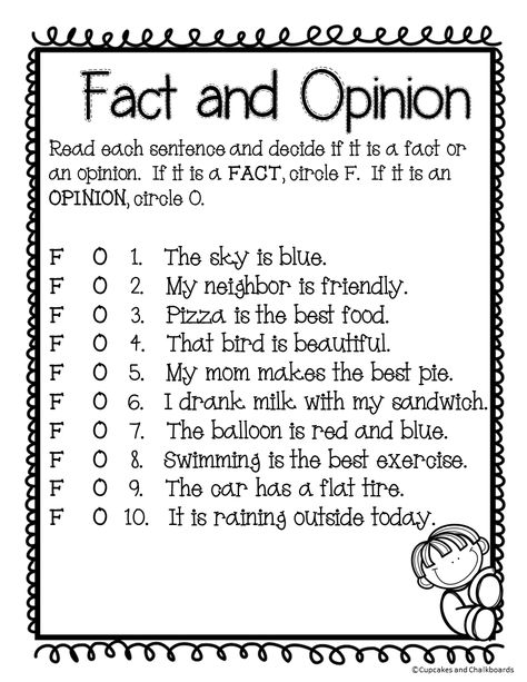 51 Fact Vs Opinion Worksheets 1