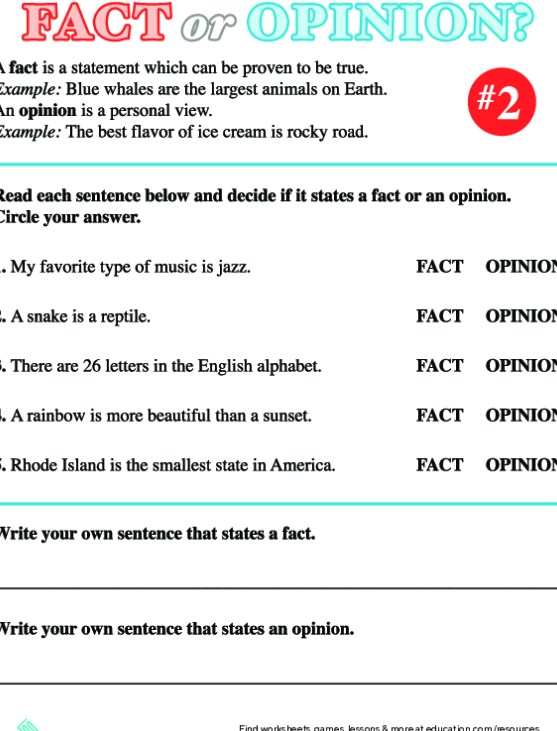 51 Fact Vs Opinion Worksheets 13