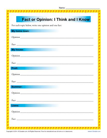 51 Fact Vs Opinion Worksheets 38